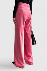 Pantalones de terciopelo de cintura alta - Rosa